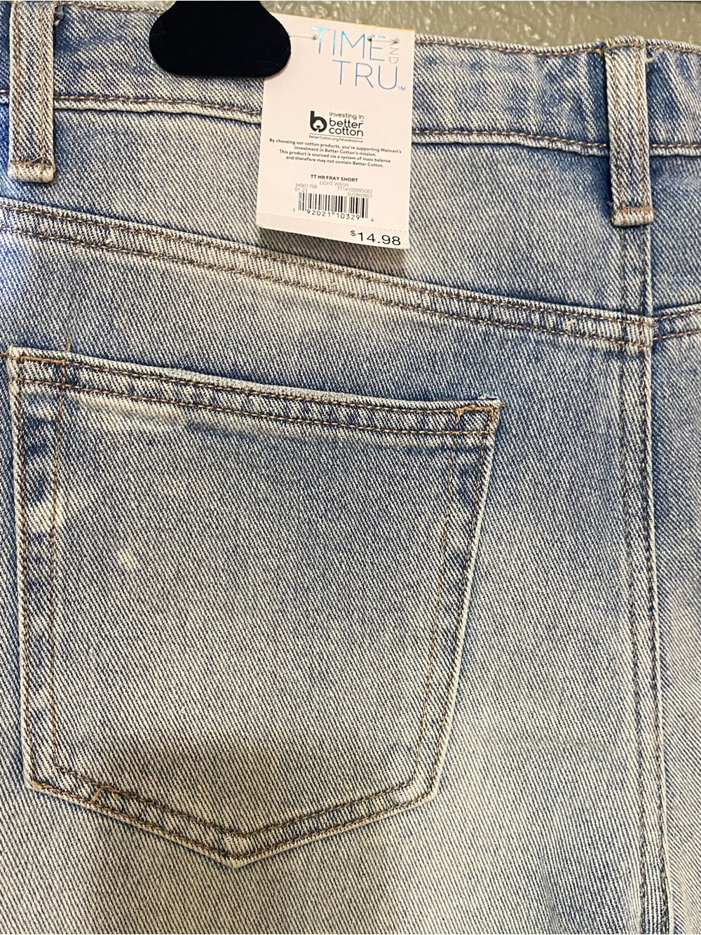 Time and Tru Light Blue Distressed Denim Shorts - Picture 3 of 6